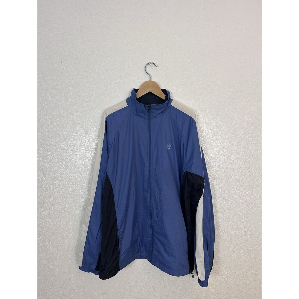Vintage New Balance Windbreaker Jacket Men's Size Large Blue Black White